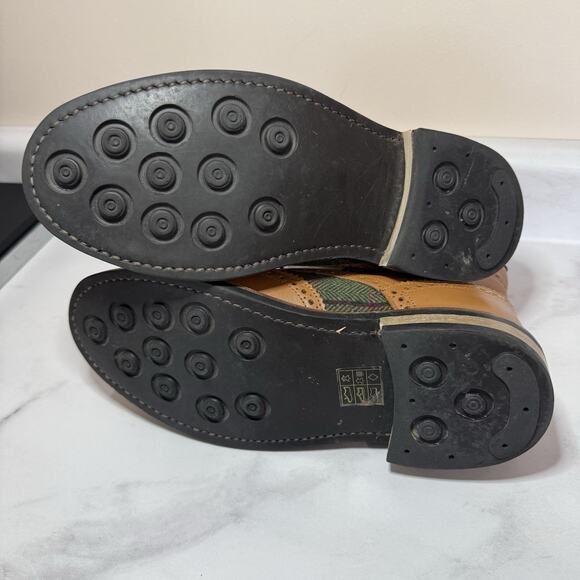 Samuel Windsor Prestige Country Brogue Boots Men UK 7 US 8 Tan and Tweed Lace Up - Picture 7 of 10